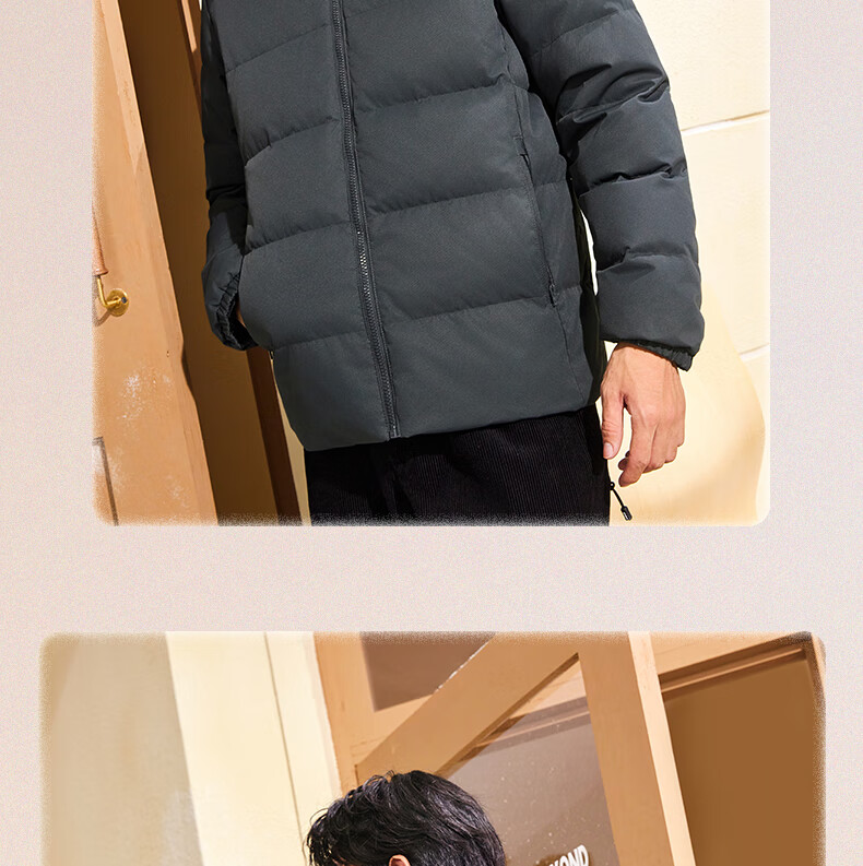 361° Men's Autumn Winter Three-Proof Short Hooded Sports Casual Warm Down Jacket 652544304-4 16