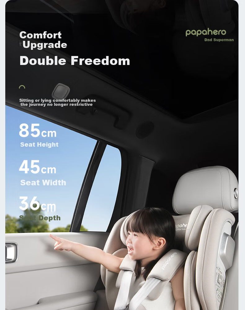Babachaorenpapahero Child Safety Seat for Ages 1-12, Foldable Height-Increasing Pad, Portable Car Seat, New National Standard 6
