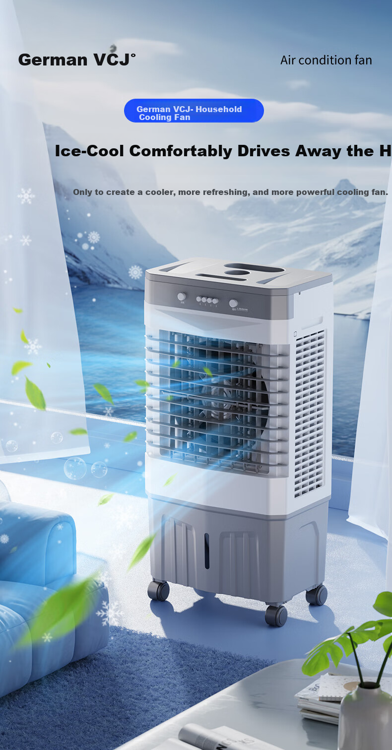 VCJ [Powerful Cooling] Air Cooler Fan, Home Cold Air Fan, Water-Cooled Fan, Portable Cooling Fan with Water Tank, for Bedroom And Living Room, Model HZ-70 1