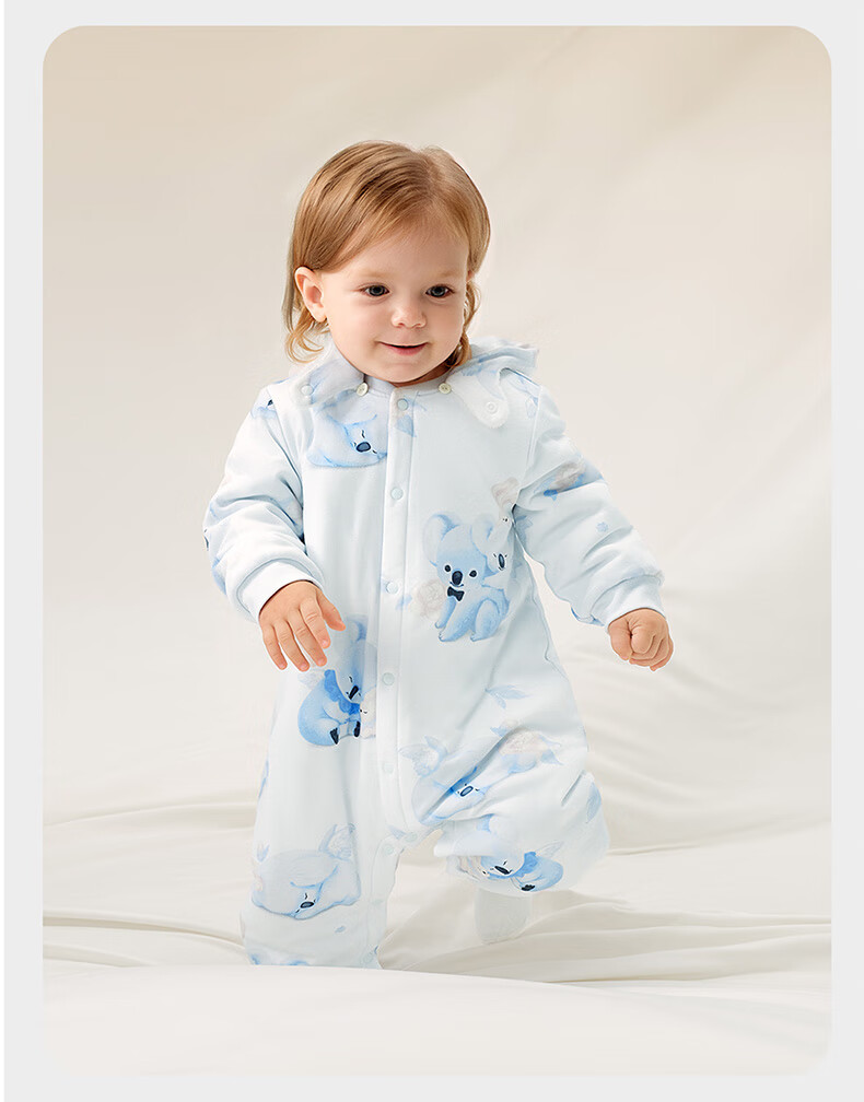 Babycare Children's Camellia Padded One-Piece Winter Thickened Outerwear Warm Romper Cream Rabbit 80cm 24