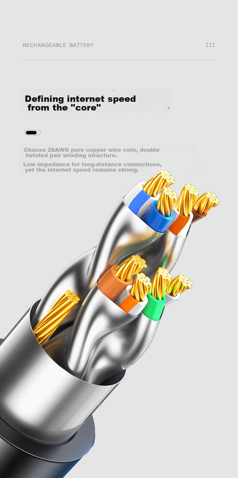 PHILIPS CAT7 Network Cable, 10 Gigabit Ethernet Patch Cord, Double-Shielded Connection Cable for 10 Gigabit Switches, Connecting to Gigabit Network, High-Definition Monitoring Wiring, SWA1820/93-30 Meters 9