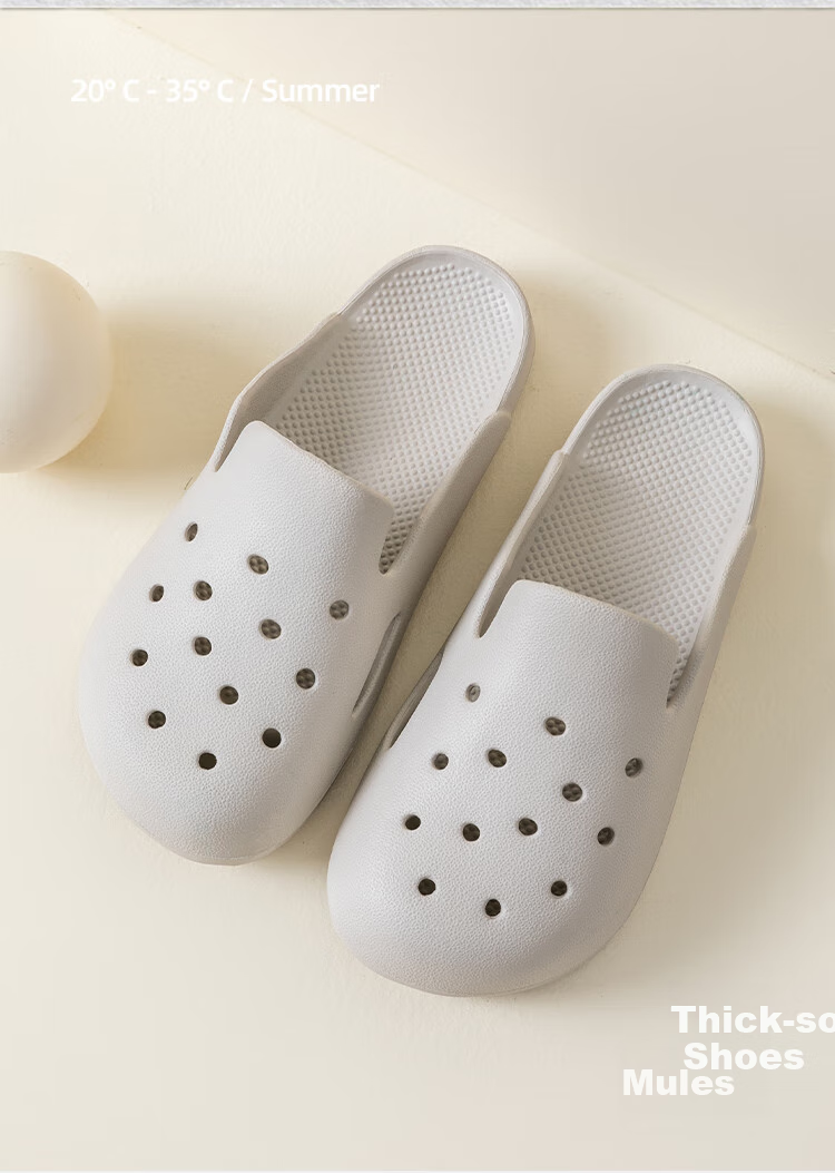 Home Story × Jingdong Co-Branded EVA Odor-Resistant Ultra-Soft Perforated Slippers for Children, Yellow, Size 31-32 13