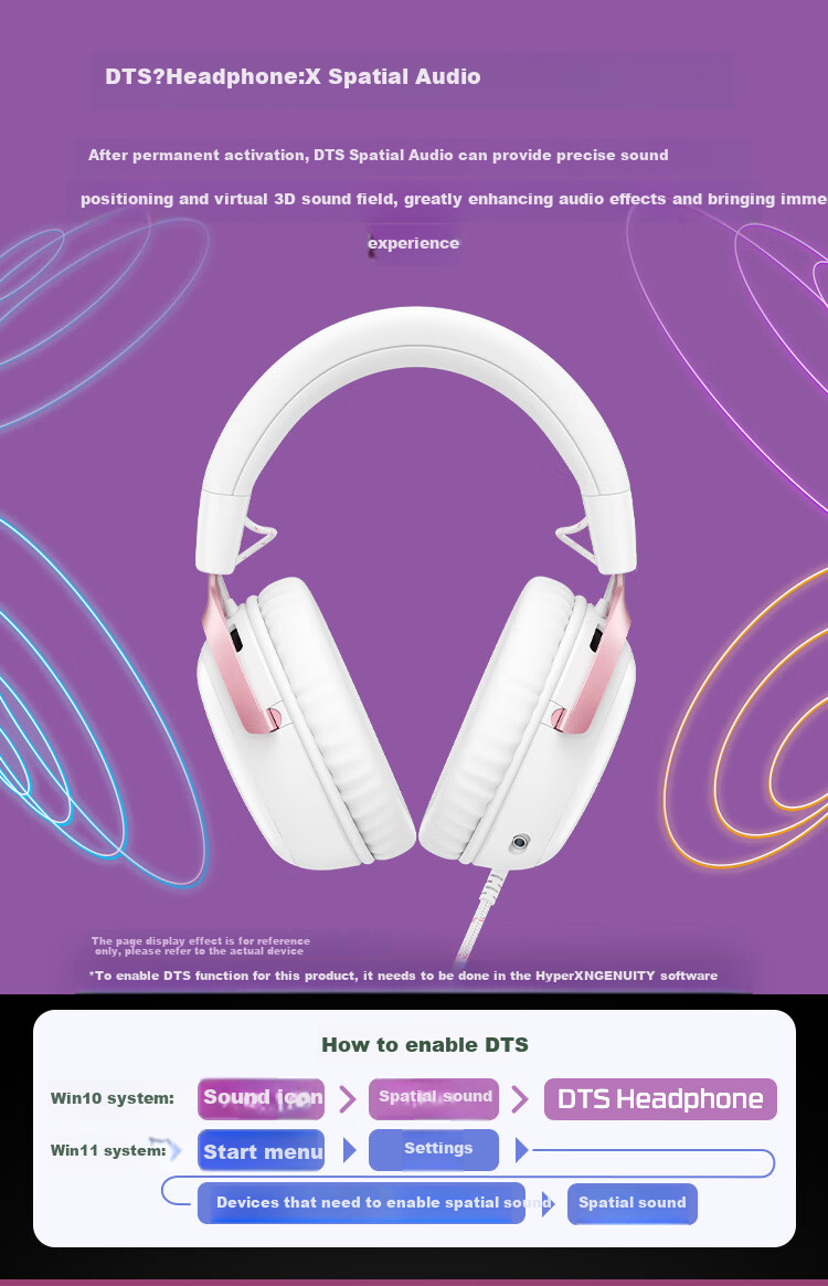 HYPERX Cloud III Wired Gaming Headset with Fog Light Pink, DTS Sound, 53mm Driver Unit, E-Sports Over-Ear Gaming Headphones Compatible with Triaxial Actio 5