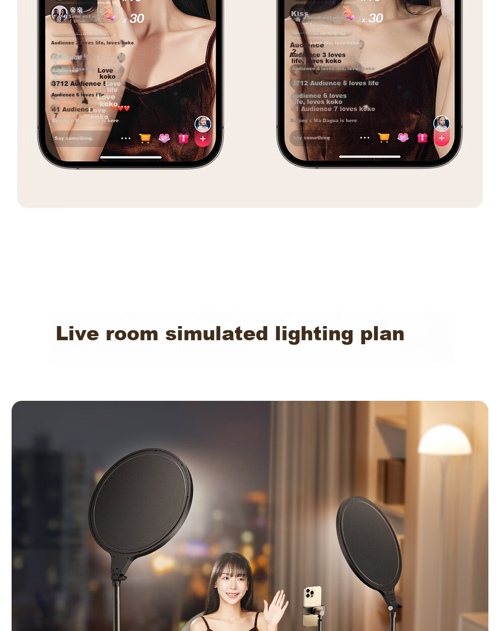 Xiaotian Live Streaming Fill Light, Studio-Specific Photography Fill Light, Indoor Photo And Video Lighting, Portrait Beauty Light, Live Streaming Specialized Lamp, Desktop Jewelry Face Light, Soft Light, Floor-Standing Light 9