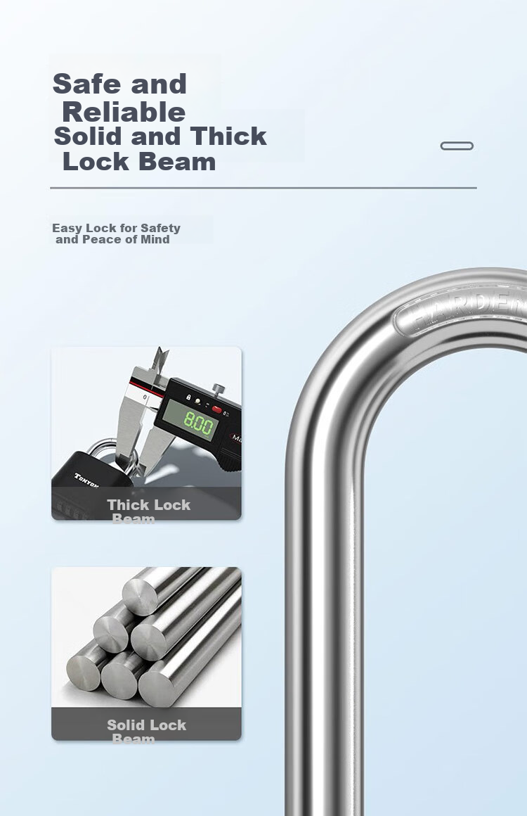 Aoben Large Padlock, Student Dormitory Lock for Indoor And Outdoor Doors, Waterproof And Rust-Resistant Metal Lock, 1604 Silver Color 3