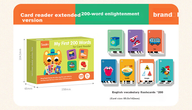 Shalin SAALIN English Enlightenment, 220 High-Frequency Words Flashcards, Children's Toy Sight Words for First Grade 25