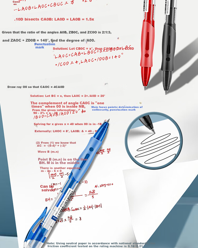 JD Original [Best-Selling Product] Smooth Retractable Gel Pen, Low-Damping Quick-Drying Signing Pen, Business Office Student Exam Pen, 0.5mm Blue 12-Pack JD1010 4