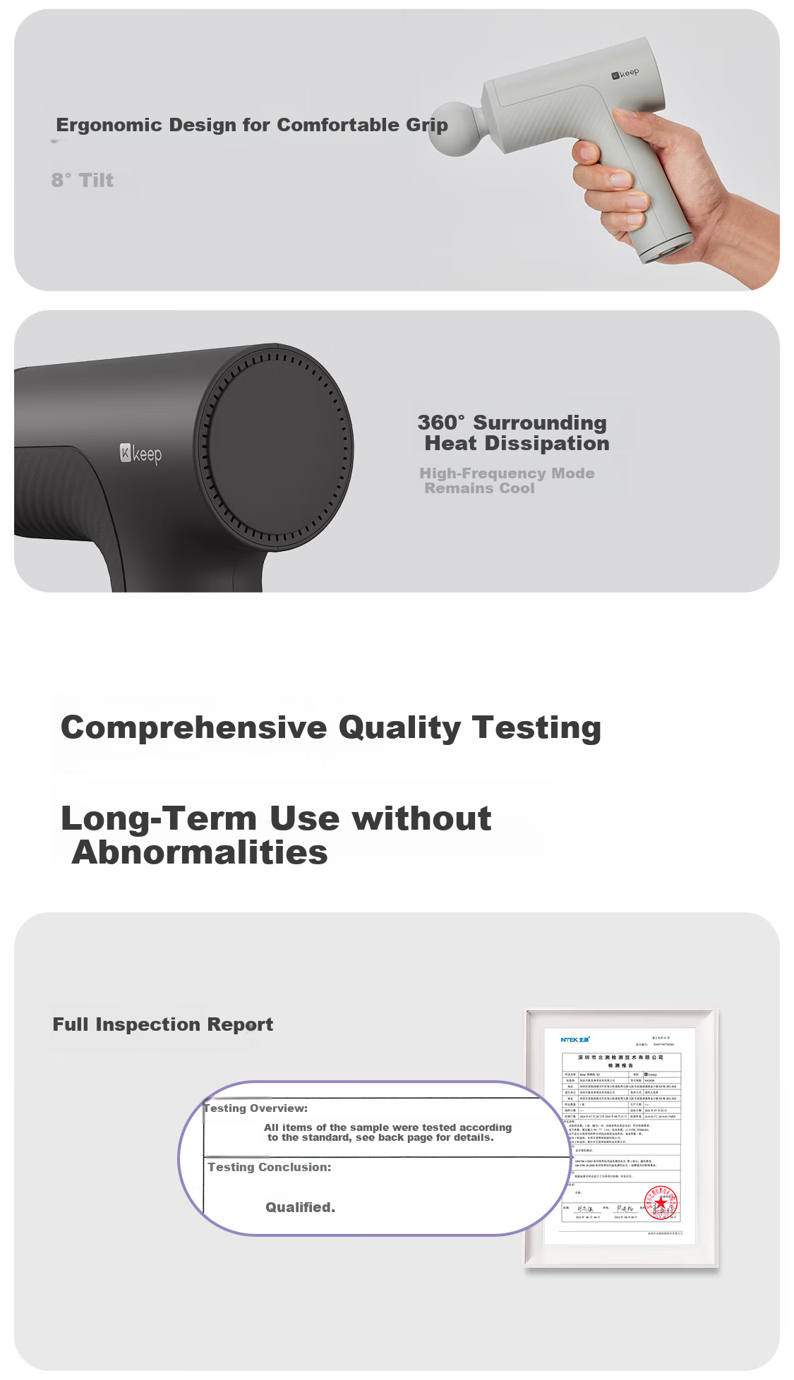 Keep Massage Gun Deep Tissue Massager Muscle Relaxation Device Gift for Men G2 Carbon Gray 18
