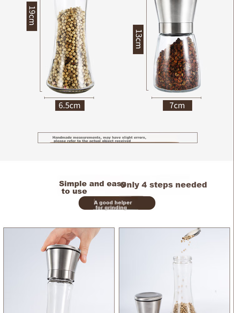 Jingmao Electric Pepper Grinder Black Peppercorn Sea Salt High-End Automatic Pepper Mill for Home Use 6