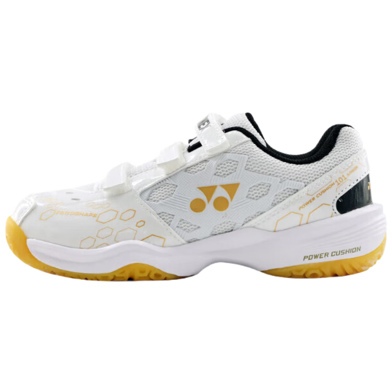 YONEX Badminton Shoes for Children And Teenagers, Breathable Competition Training SHB101J White Gold Size 36