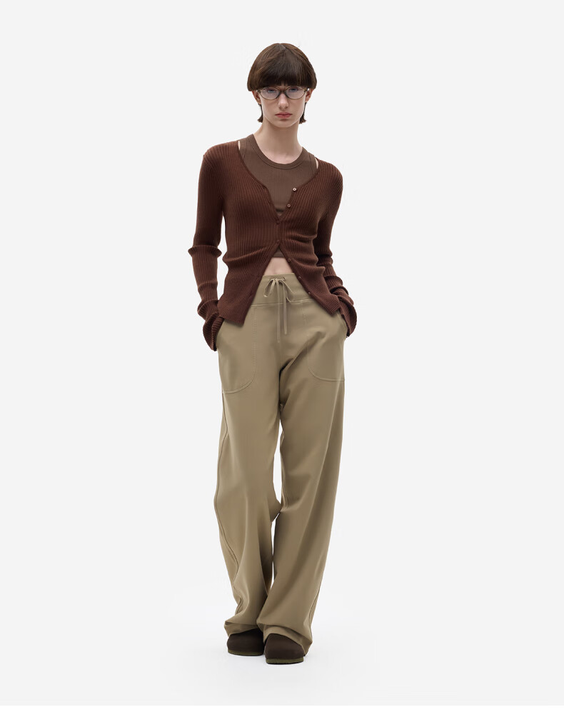 Bananain [Liu Haocun Same Style] Hot Skin 301+ Women's Thin Fleece Straight Casual Pants Draped Long Pants Autumn Winter New Arrival 7
