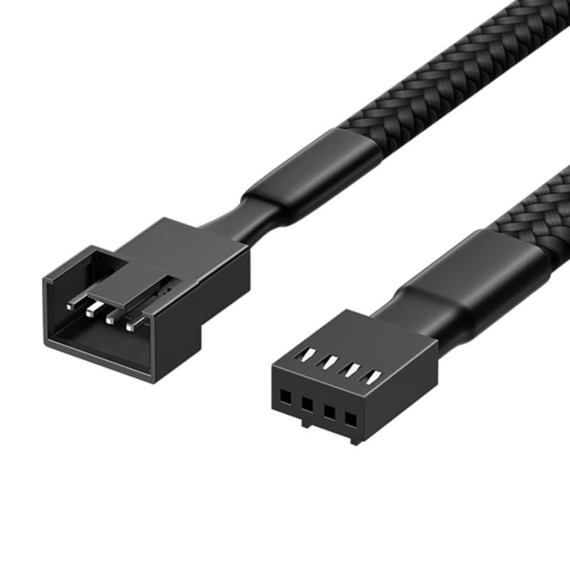 LinkStone 4-Pin Case Motherboard Fan Extension Cable, One-To Desktop Computer Fan Adapter Cable Compatible with 3-Pin Interface, Supports PWM Intelligent Temperature Control