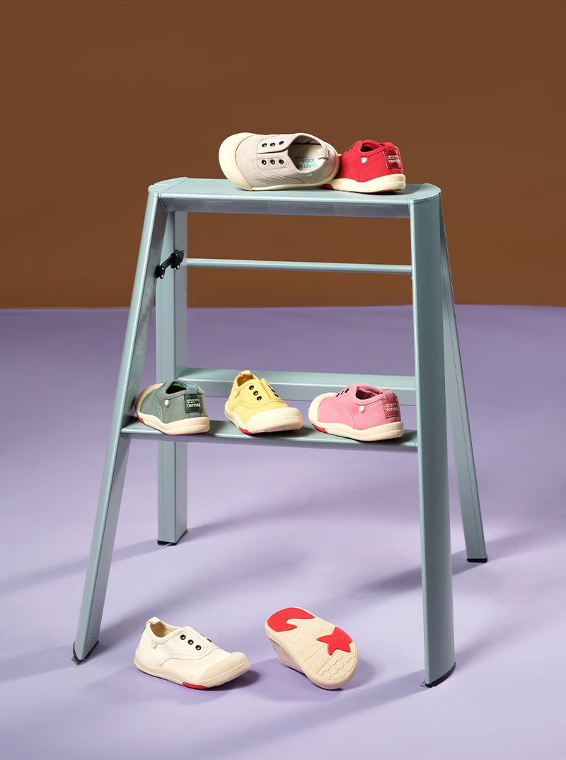 TOPSTAR Kids Canvas Shoes 26 Spring New Girls Kindergarten Indoor Shoes Boys White Soft Sole Sneakers Beige 27 23