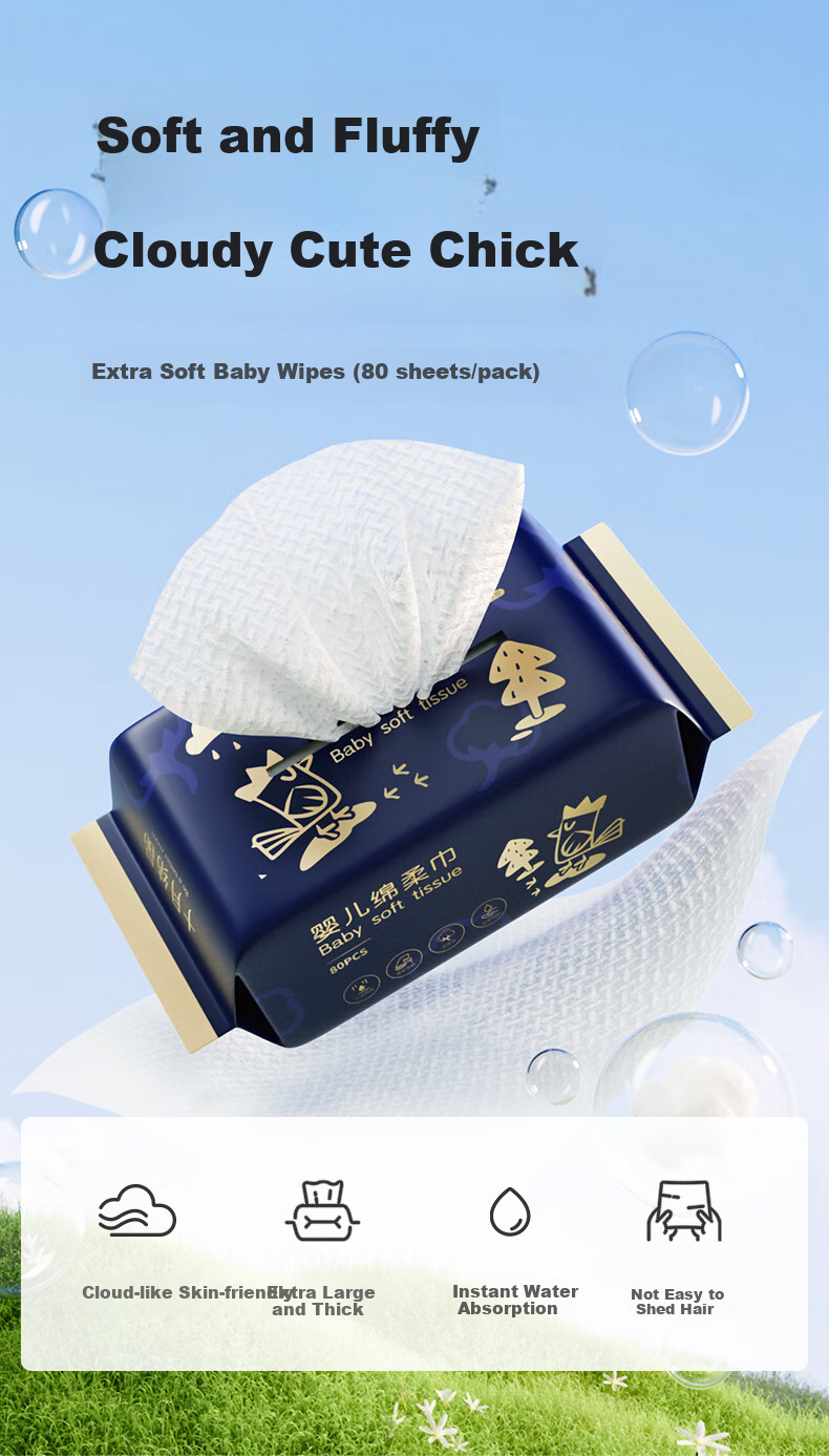 Shiyuejiejing Baby Soft Wipes, 80 Sheets * 6 Packs, Disposable Face Towels, 70g Thickened And Enlarged, for Both Dry And Wet Use 1