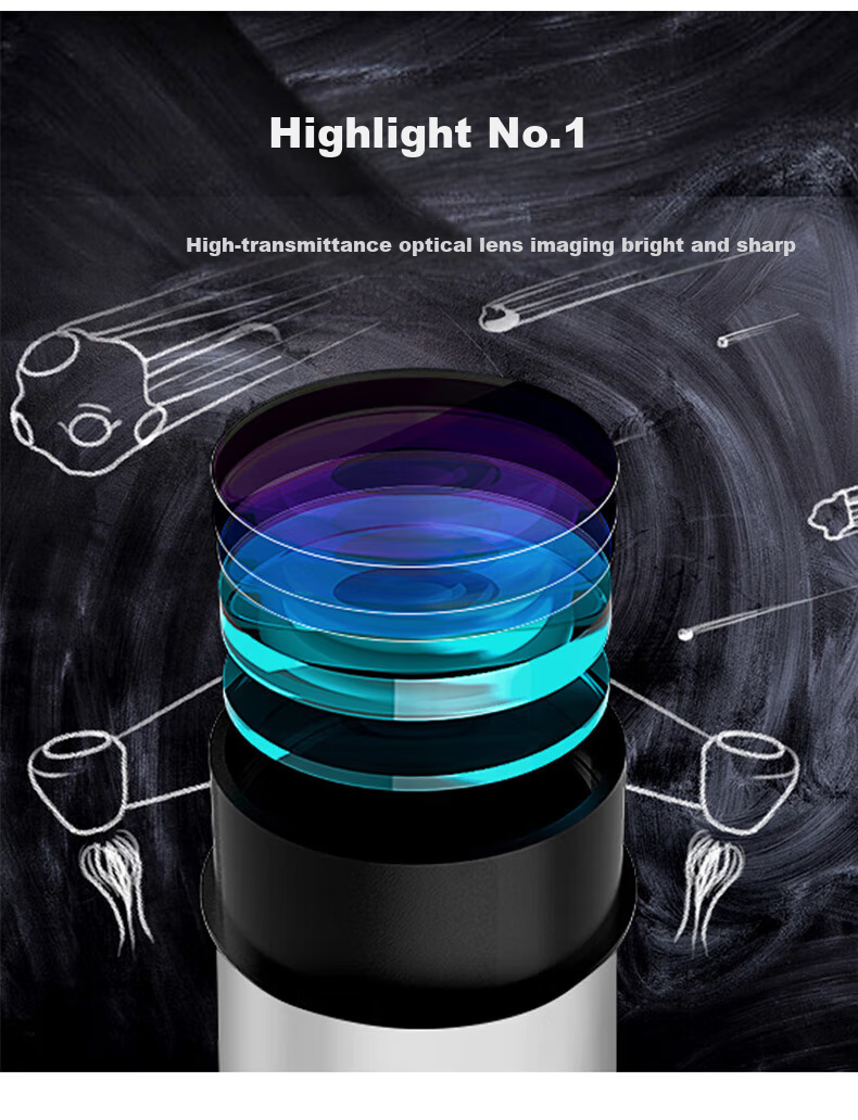 Xingtelang Haoyue 70 Refracting High Magnification Telescope for Stargazing, Landscape Viewing, Student Beginners, Professional Astronomical Observation, Science Education Gift 9