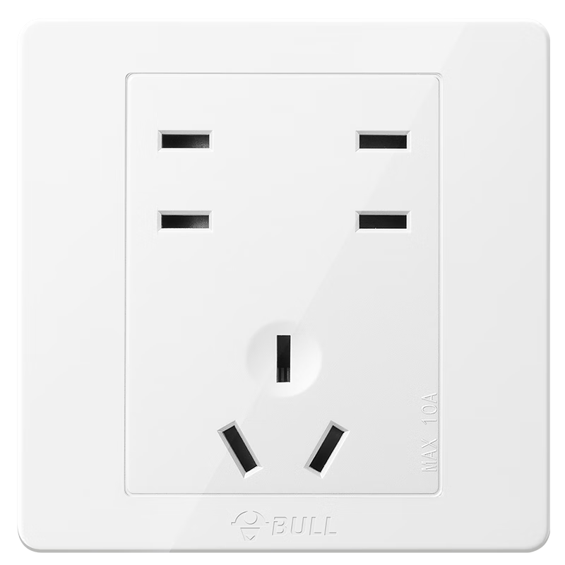 BULL Switch Socket, G07 Series, 10A Seven-Hole Socket, 86-Type Switch Panel, G07Z323S, Ivory White