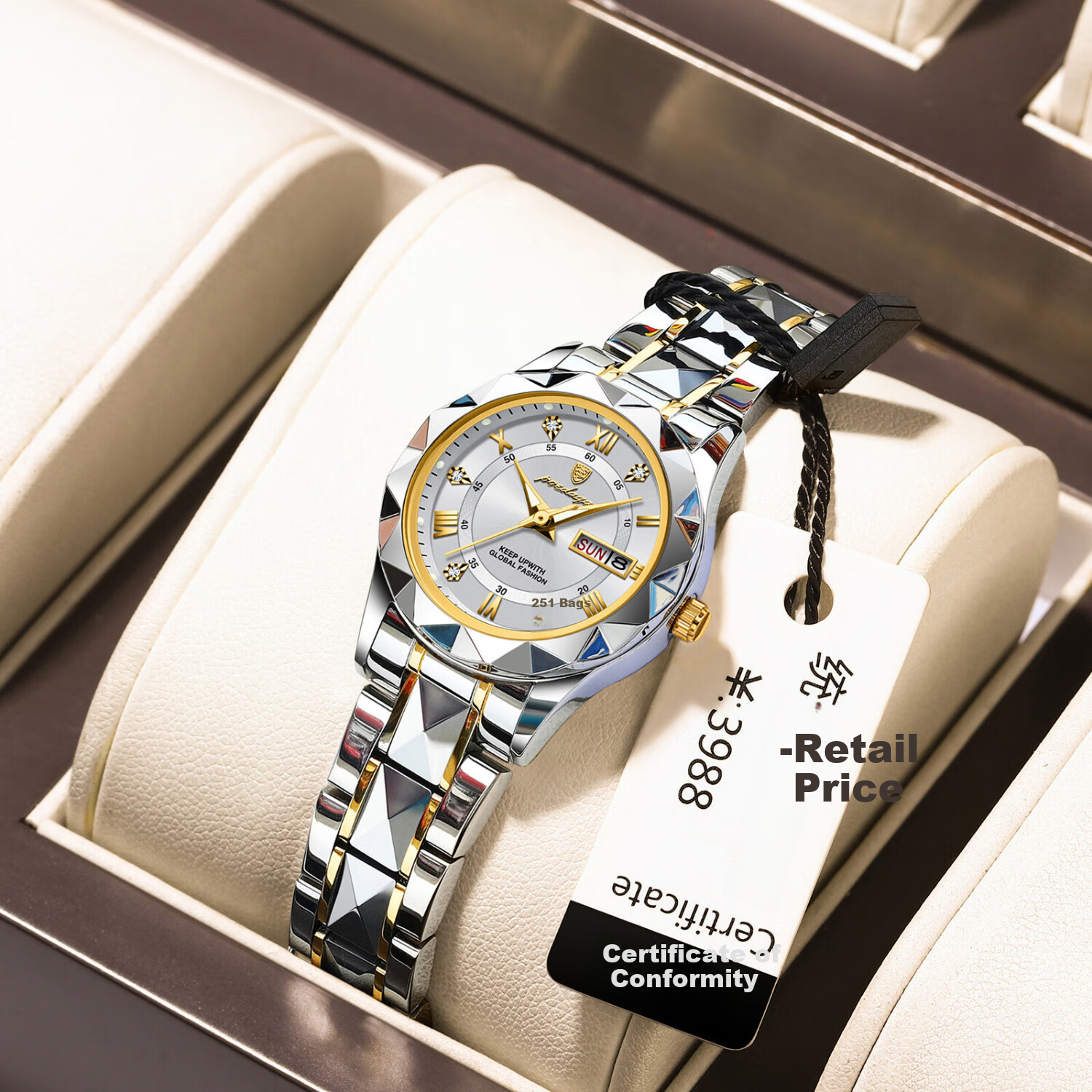 GEORGCOUNT Women's Watch, 2025 New Swiss Genuine Light Luxury High-End Ladies Watch, Waterproof Silent Quartz Watch for Women, Student Model