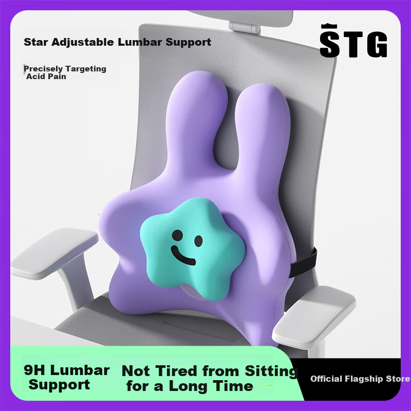 SITGOOD Lumbar Support Cushion, Office Back Pillow, STG Seat Pad, Long-Sitting Waist Protector, Mid-Autumn Festival Gift, Purple