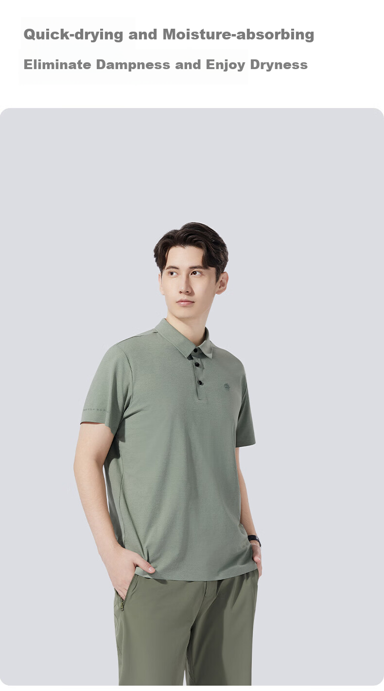 TECTOP Outdoor Short-Sleeve Polo Shirt for Men, Breathable Sports Undershirt, Casual T-Shirt 2422175TX Men's Classic Black M 6