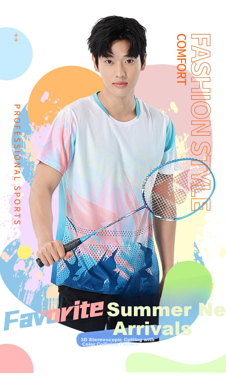 Gaoshouruyun SO MANY VIPS Badminton Customized Set, Men's And Women's Jersey, Breathable Short-Sleeve Tennis Outfit GS1802-W Women's 3