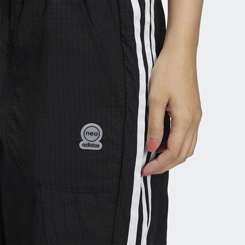 Adidas Women's Breathable Comfortable Casual Wide-Leg Pants HF7283 Black L 4