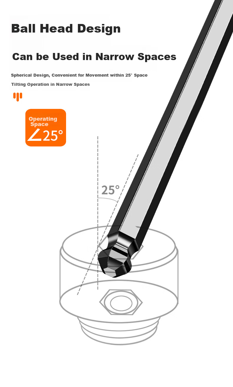 Baolian Hex Key Set, Internal Hexagon, Hexagonal Wrench, Extended Hexagon, Metric Screwdriver Tool 8