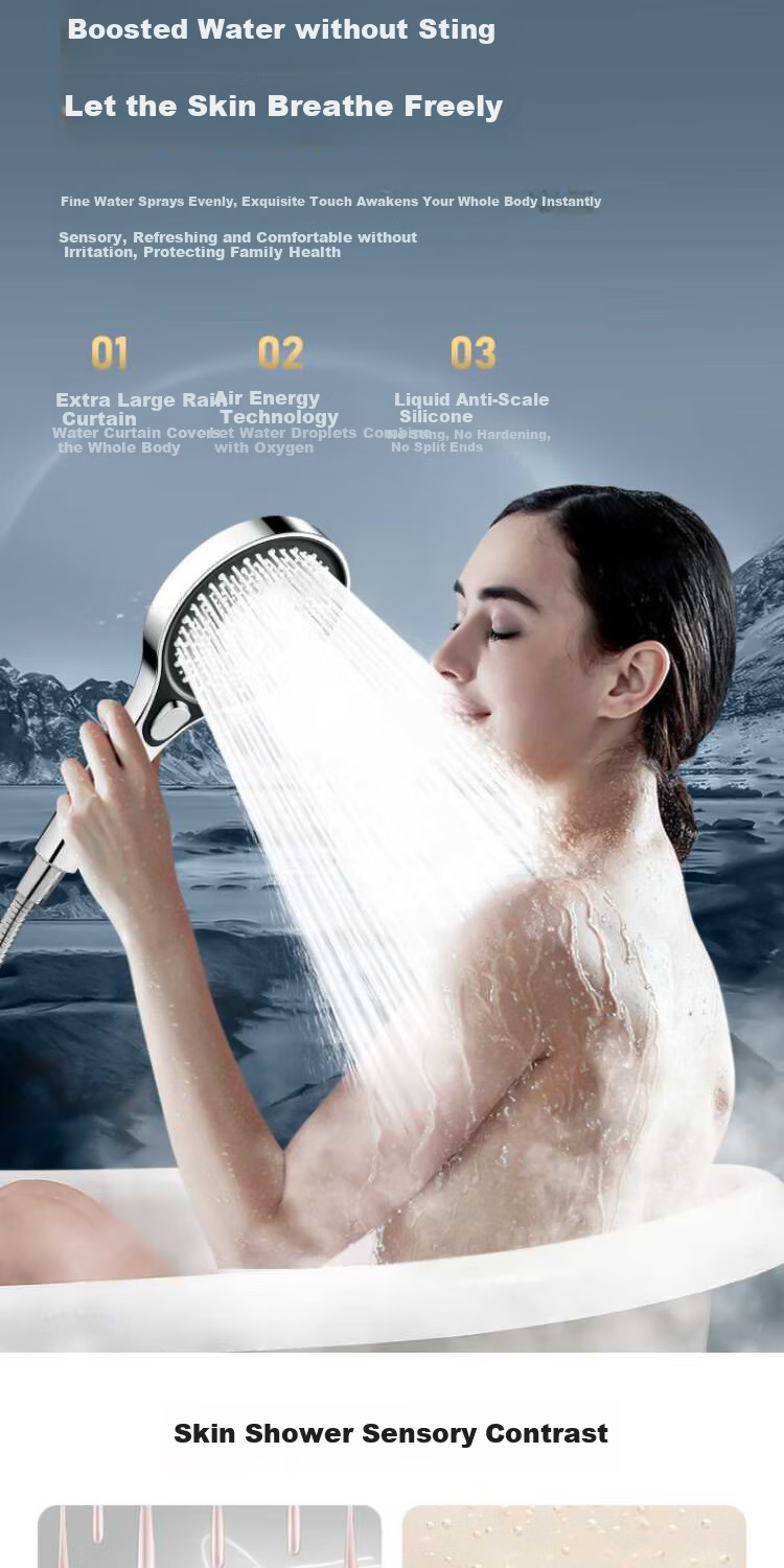 ILeddog [Germany], Pressurized Shower Head, Bathroom Bathing, Multifunctional Handheld Shower Head Set, HL-005 9