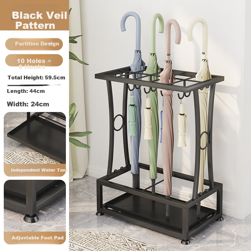 WOJIA Umbrella Stand Storage Rack for Home, Shop, Commercial Use, Entrance Door, Back Door, Popular Water-Draining Umbrella Holder