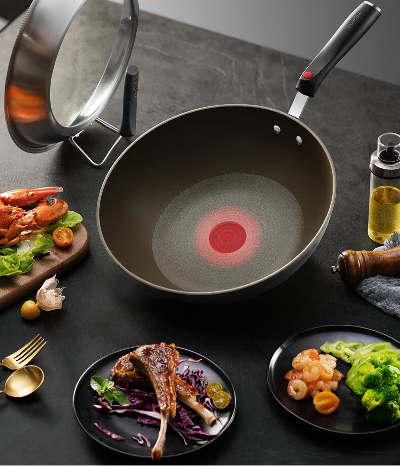 SUPOR Non-Stick Wok Pan, Household Cooking Pan 30cm Titanium Ceramic Multi-Functional Frying Pan Compatible with Induction Cooker And Gas Stove 2