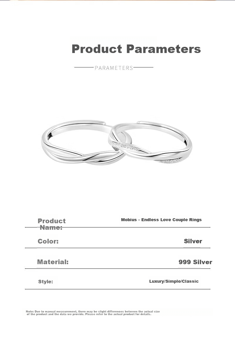 MANHE S999 Sterling Silver Couple Rings, One Pair Engagement Diamond Rings, Adjustable Women's And Men's Birthstone Rings, Valentine's Day Gift 10