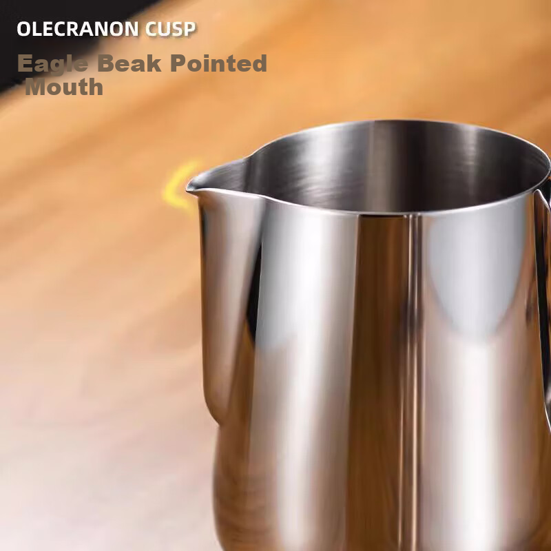 CLITON Coffee Latte Art Cup with Eagle Beak, Italian Latte Art Pitcher, 304 Stainless Steel Milk Frother Cup with Scale, Milk Frothing Pitcher, 350ml