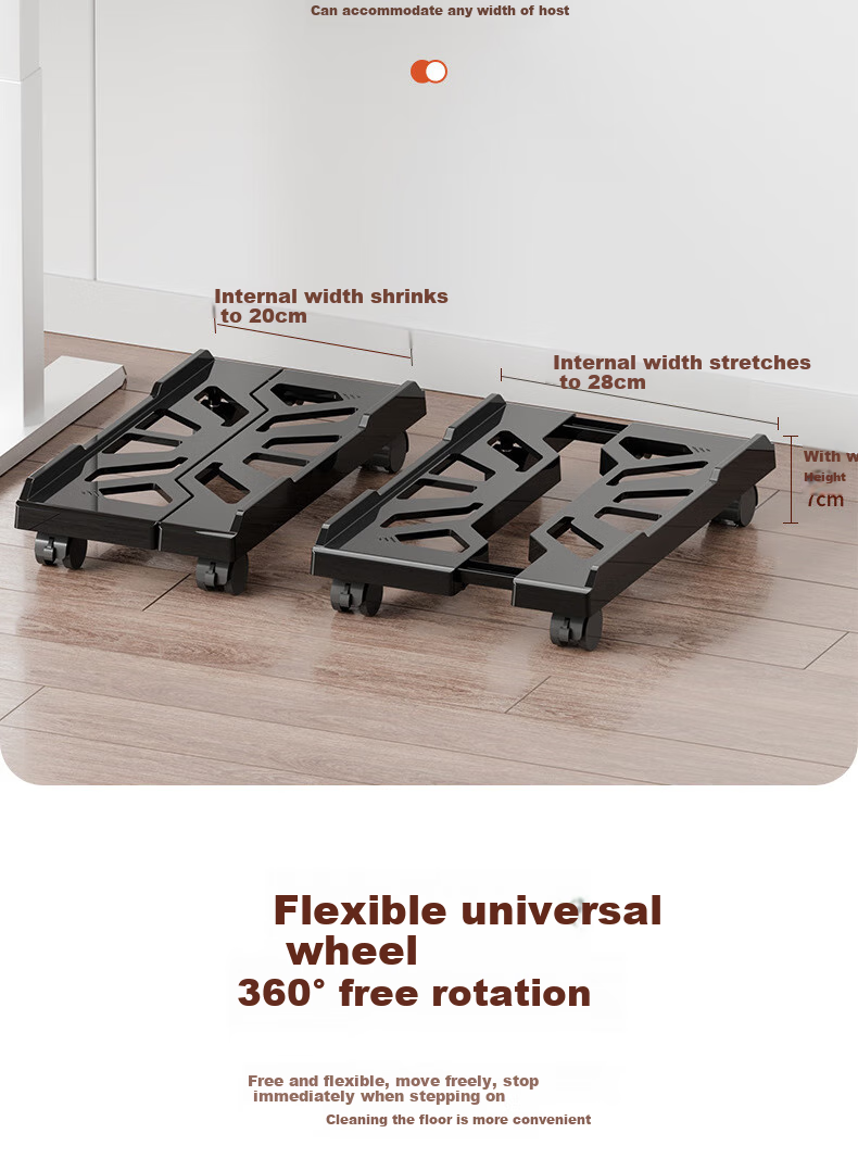 Jingjiayi Extendable Desktop Computer Stand, Movable Chassis Tray, Computer Storage Rack, Mobile Base for Workstatio 4