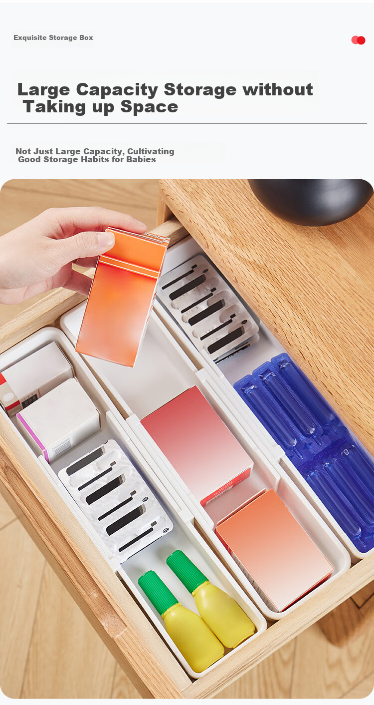 Youjialiangpin 2-Pack Drawer Divider Storage Box, Extendable Kitchen Organizer, Desktop Cosmetic Storage Container, Categorized Storage 7