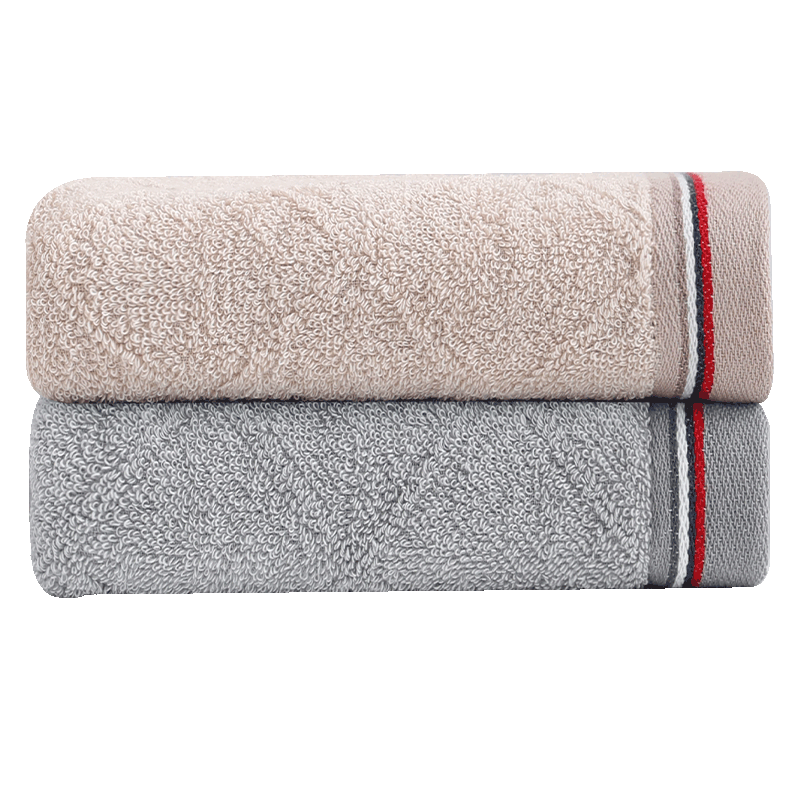 Jinhao Pure Cotton Towels Face Towels Class A 100% Cotton Sports Face Wash Towels for Adults Brown + Gray 2-Pack