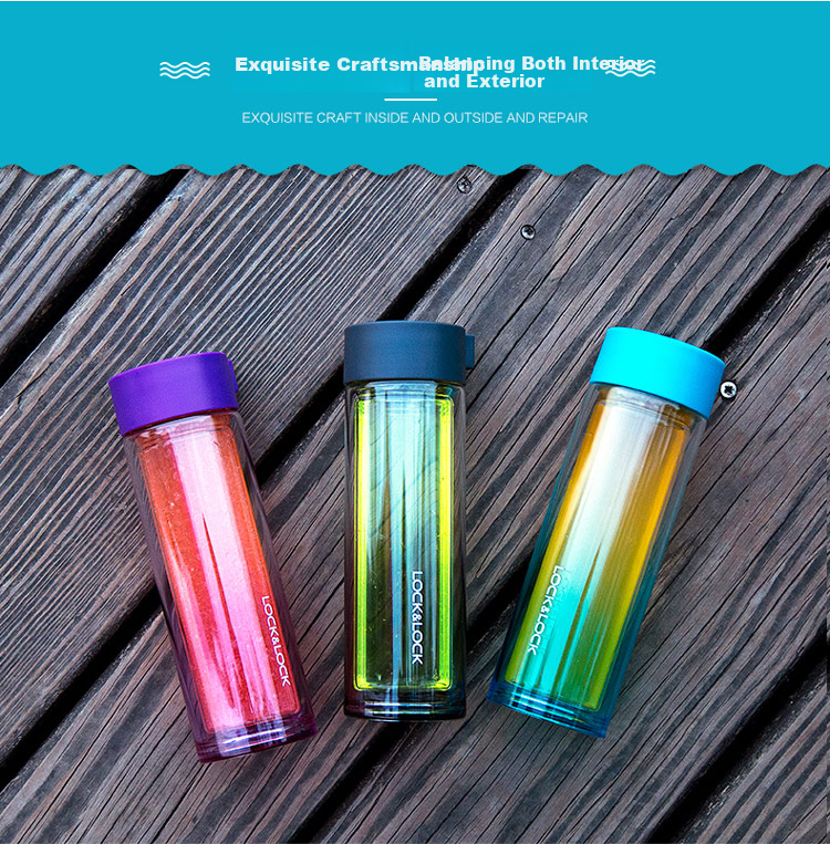 LOCK&LOCK Yuanbei Magnetic Bottle, Glass Cup, Magnetic Tea Infuser Mug, Portable Outdoor Cup for Men And Women, 550ml, White 2