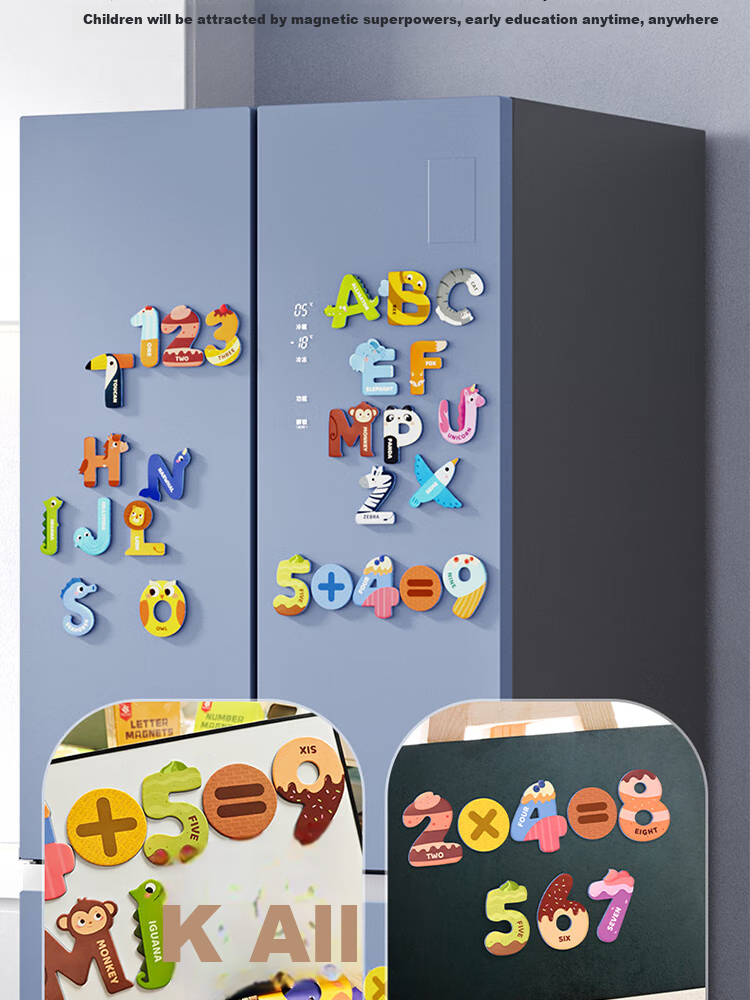 Pinwheel, 26 English Letters And Numbers Refrigerator Stickers, Animal-Themed Children's Early Education Cognitive Educational Toy, Letter Magnetic Stickers 6