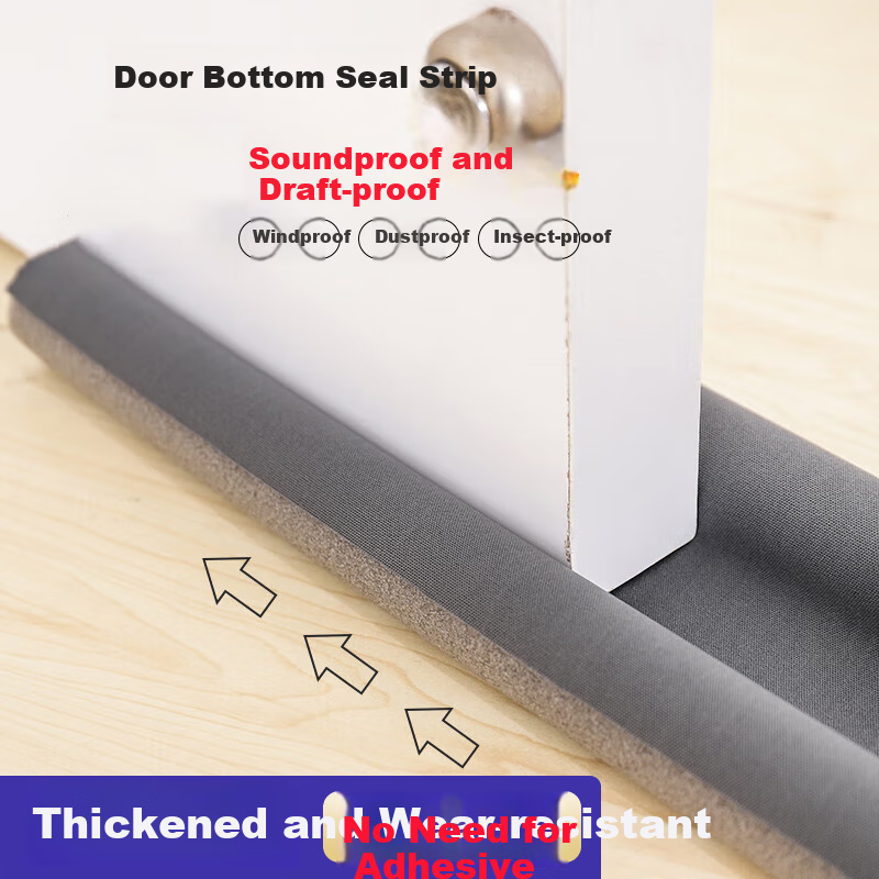 Cigeman Door Bottom Seal Strip, Soundproof Strip, Windproof Strip, Mouse-Proof And Windproof, No Adhesive Required, Bedroom Door Soundproof Gap Sealing Strip