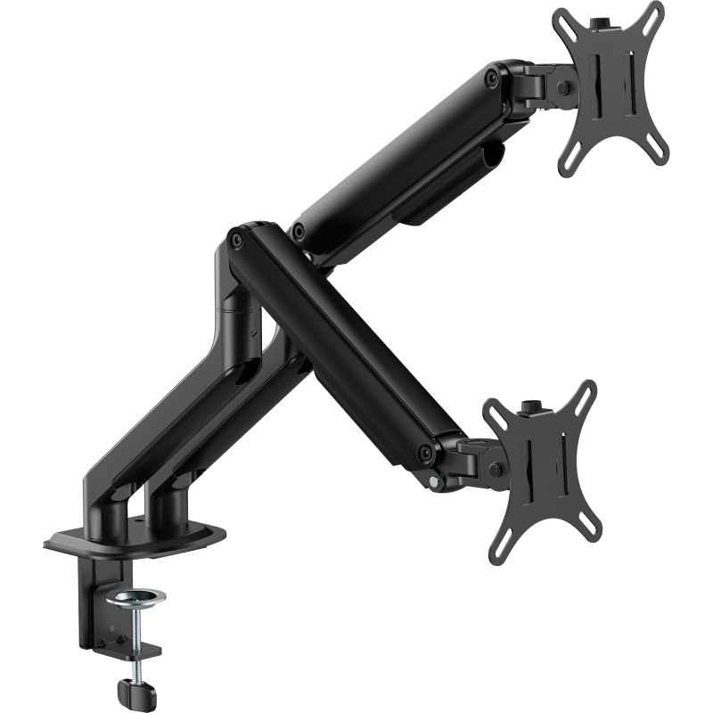 Brateck Beihu Dual Monitor Stand Mechanical Arm Dual Screen Computer Stand Multi-Screen Expansion Desktop Clamp Base Screen Height Adjustable E350-2 Black