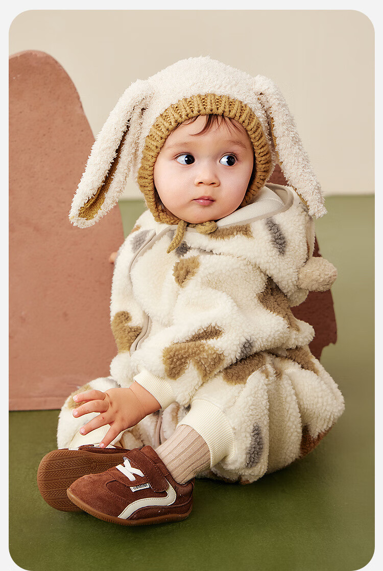 Minibala Baby Clothes Newborn Fleece Lined Hooded Romper Jumpsuit Red Christmas Outfit 2025 Winter Edition 2