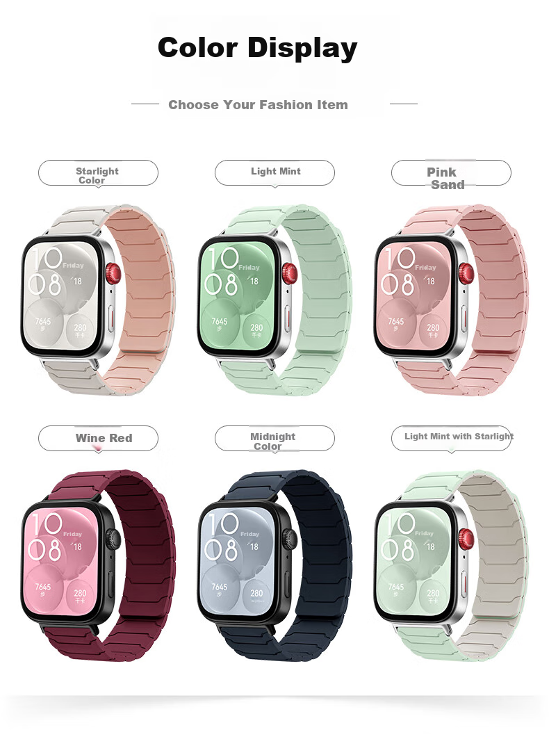Weiqiantu Compatible with Huawei FIT4pro/FIT4/FIT3 Watch Band, Armor Warrior Magnetic Huawei Fit4pro Watch Band Wristband for Men And Women, 20MM Interface [Pink Sand Color] 1