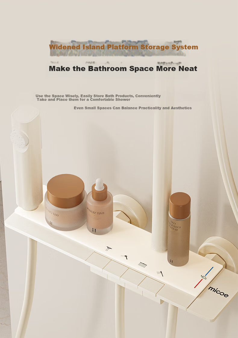 Micoe M3+Pro Thermostatic Shower Set Four Seasons Bathroom High-Pressure Shower Head Milk White 4