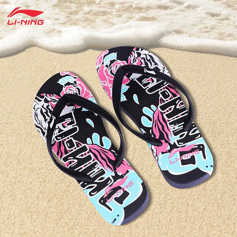 Li-Ning Flip Flops for Men And Women, Outdoor Wear, 2025 New Summer Style, Women's Flip Sandals, Trendy Men's Style, Size 41