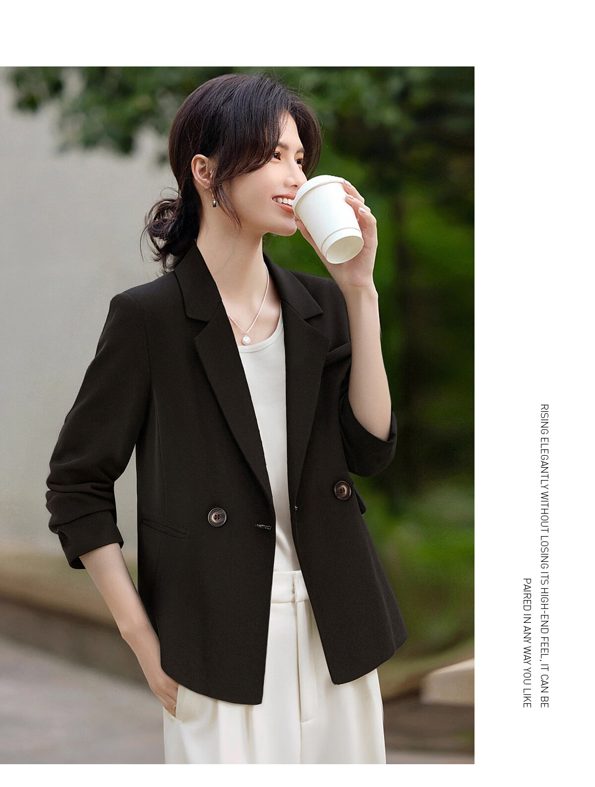 Taxiang Short Blazer Jacket for Women, Spring And Autumn High-End Style, Elegant Women's Suit Jacket Cardigan Top T51D035 17