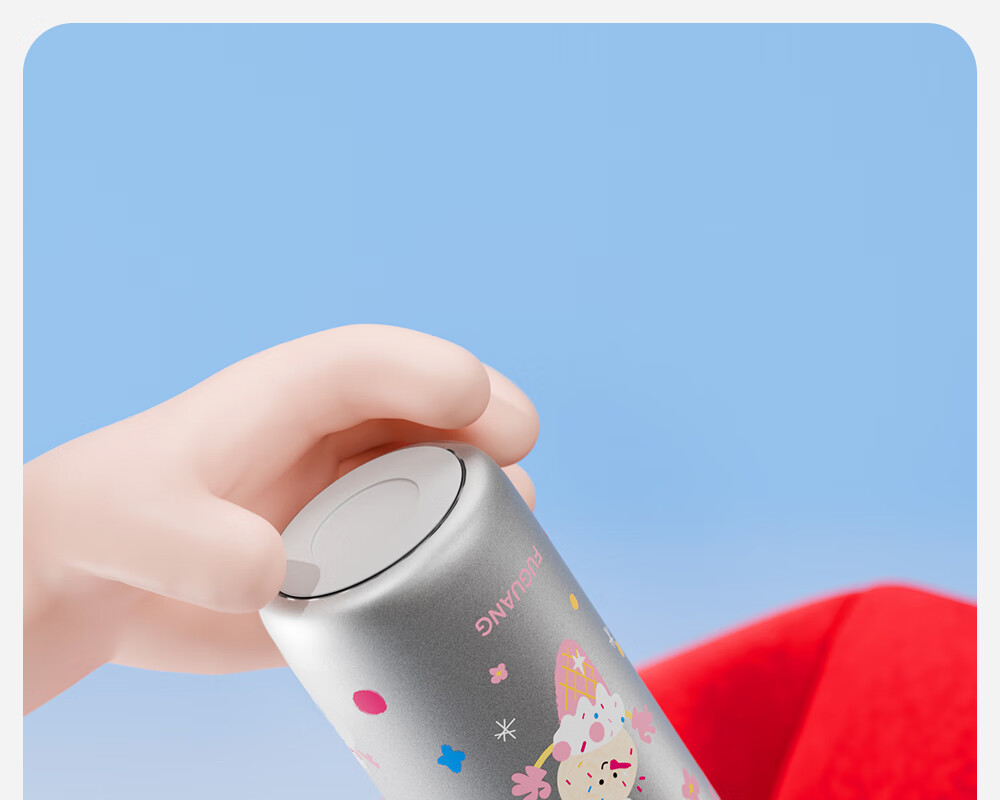 FGA Fugang Children's Day Insulated Bottle 316L Stainless Steel Straw Maternity Water Cup Student Portable Flip Lid Cup Silver Pink 15