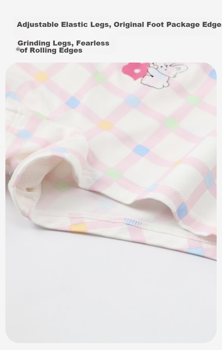 Jiusuiban Girls' Underwear, 50s Modal Antibacterial Thin Triangle Panties for Older Children, Baby A-Class Cartoon Cute Rabbit Shorts 9