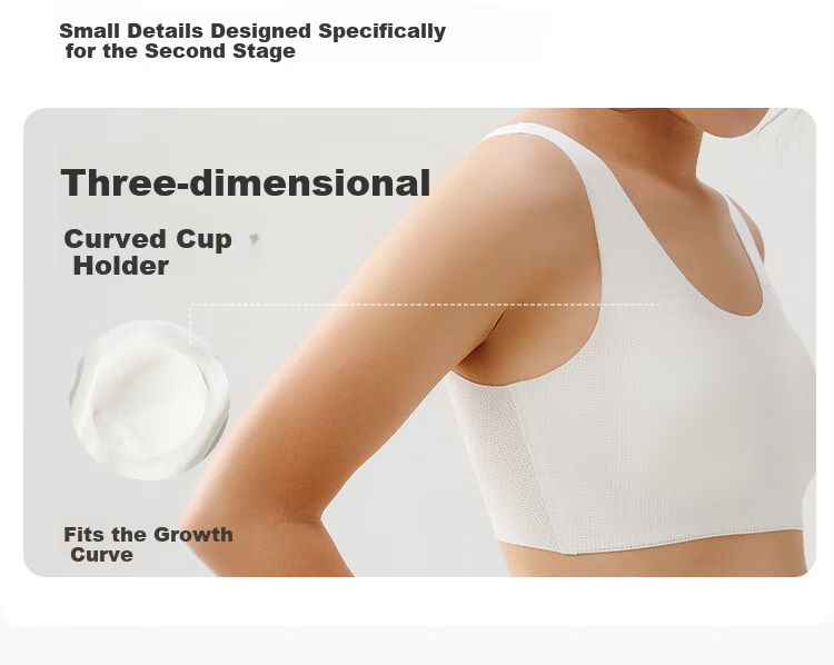 BALABALA Girls' Underwear Bra for Puberty Children's Camisole Bra, Anti-Nipple Show, Anti-Exposure, Sweet Soft Elastic 208925195008 4