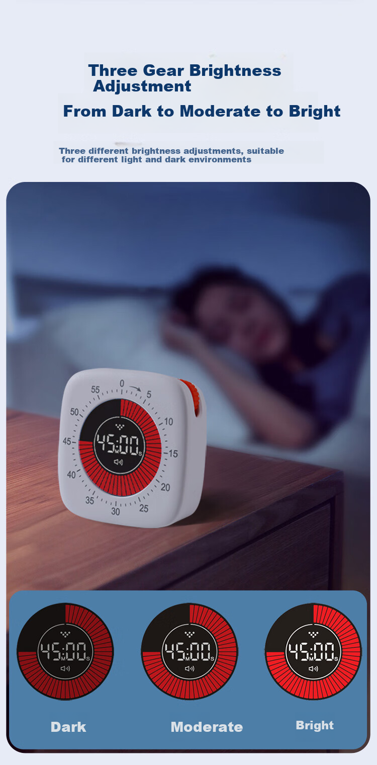 Beianxing Kitchen Timer, Yoga Timer, Visual Timer, Electronic Timer, Self-Discipline Device, Alarm Clock, Rechargeable Countdown Reminder, Student-Specific Gift 7