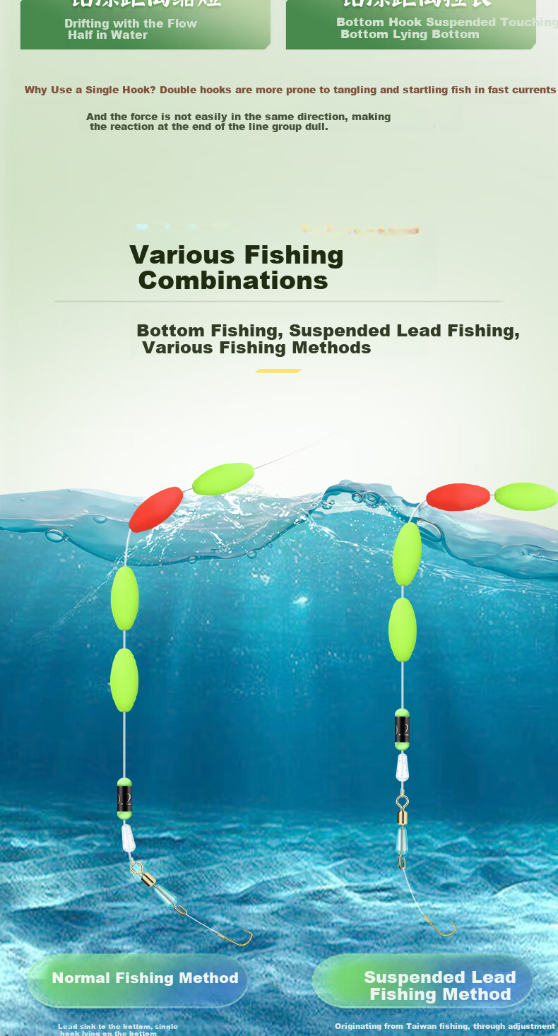 Diaoyuwang Stream Fishing Line Set, Baitiao Maokousi Baitao Fish Line, Seven-Star Float Fishing Hook Ready-Made Set, 2 Rolls of Line + 5 Sets of Hooks 6