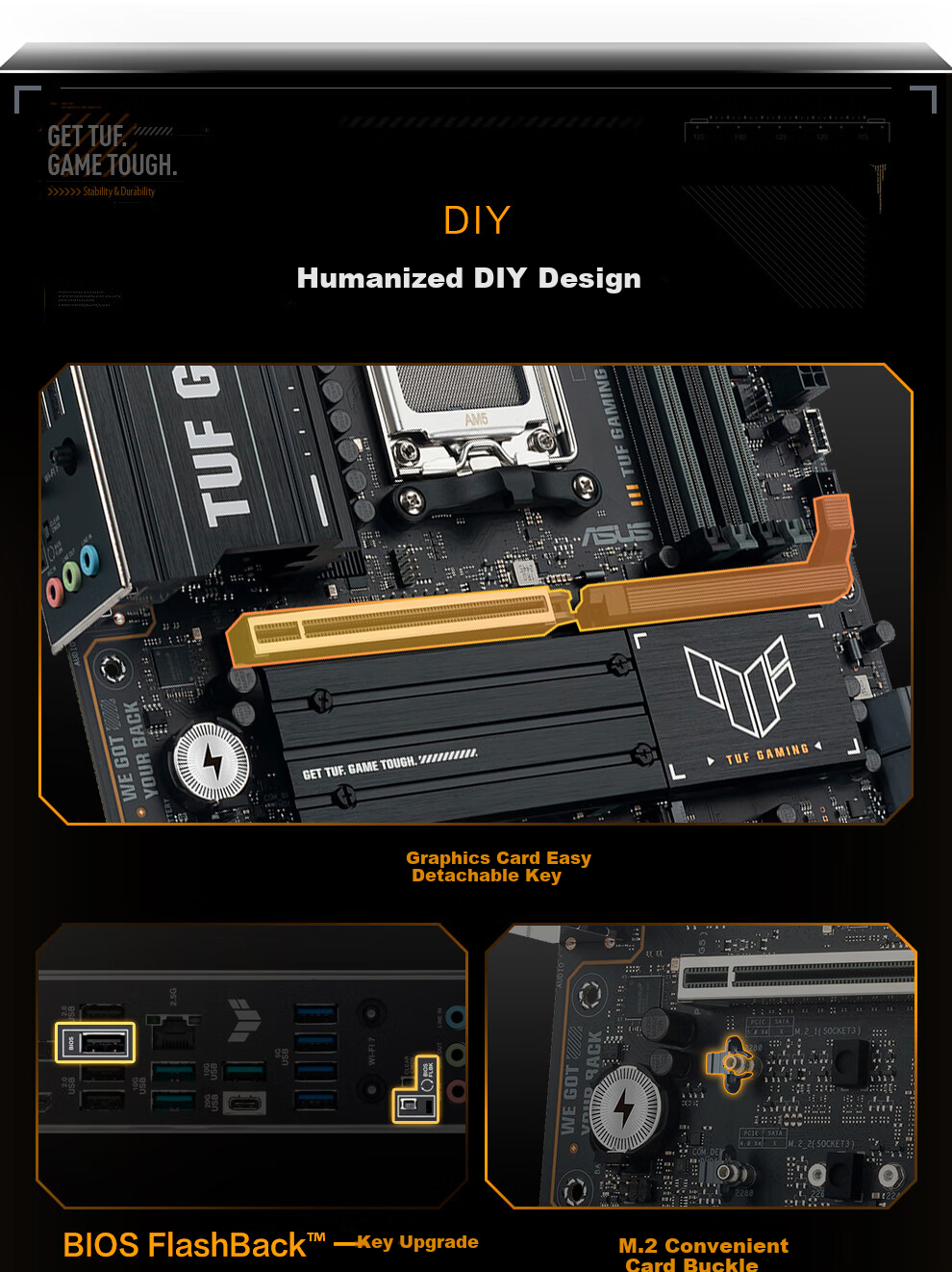 ASUS TUF GAMING B850M-PLUS WIFI7 Motherboard for CPU 7800X3D/9800X3D/9600X (AMD B850/socket AM5) 12