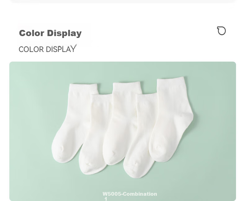 Hodo Children's Socks, White Sports Socks for Boys And Girls, Cotton Breathable Mid-Calf Socks, Student Socks, W5005 Set 1, Size 18-20 2